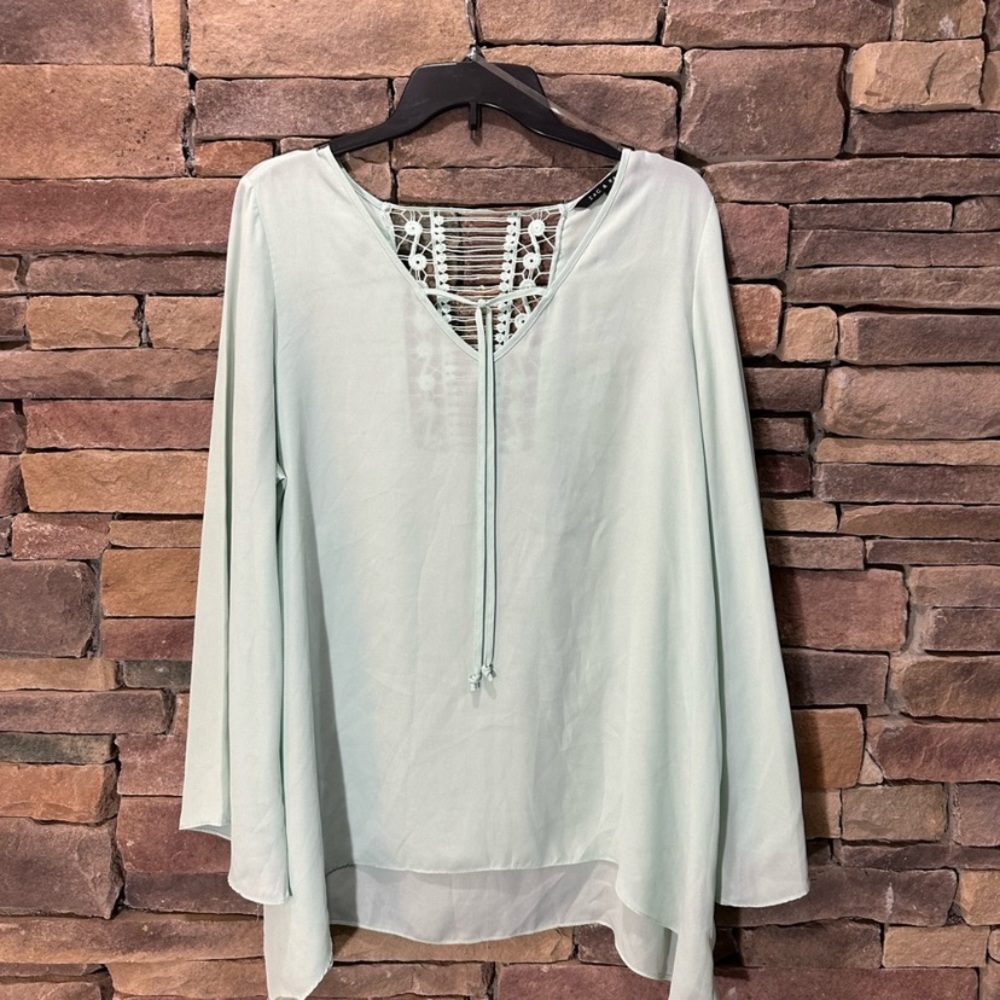 Zac & Rachel Sheer Bell Sleeve Top